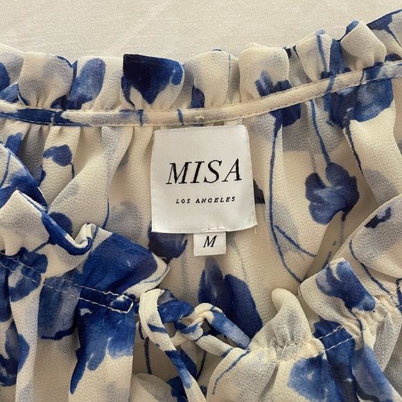 Misa Los Angeles Blue/White Dress size M - Picture 3 of 4